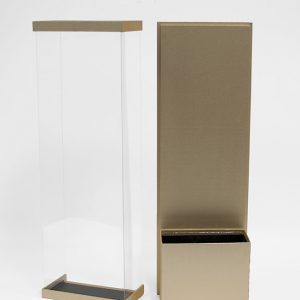 10574 Gold Acrylic Rectangular Box for Long Stem