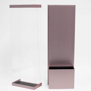 10574 Pink Acrylic Rectangular Box for Long Stem