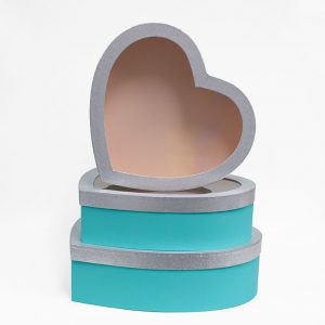 1128A Tiffany Blue Jumbo XL Premium Luxury Heart Shaped Flower Box Set of 3