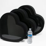 1128A Black Jumbo XL Premium Luxury Heart Shaped Flower Box Set of 3