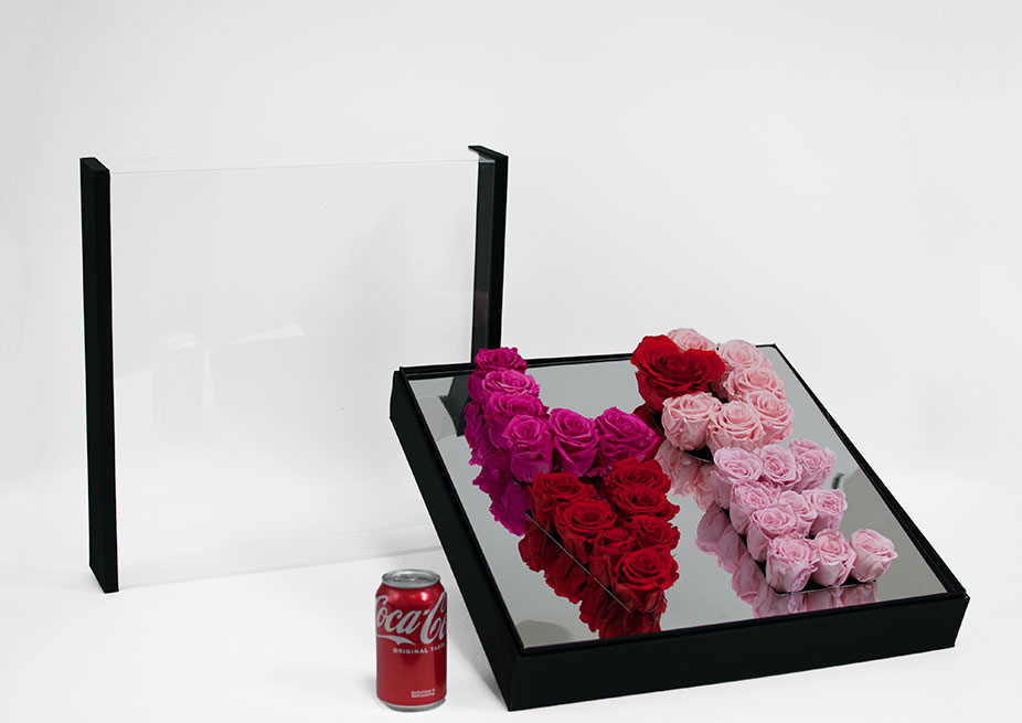 Black Love Magic Mirror Flower Box with Foam D & E Floral Supplies