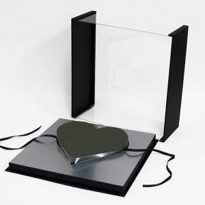 1141A Black Magic Mirror Love Box with Heart Shape in the Middle with foam