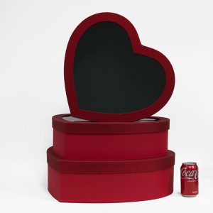 1128A Red Jumbo XL Premium Luxury Heart Shaped Flower Box Set of 3