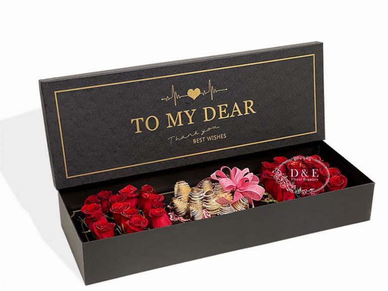 NEW Black Rectangular Love Mom Flower Box With Liners and Foams D & E