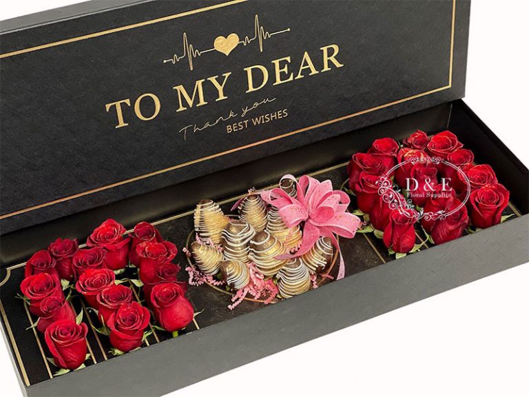 NEW Black Rectangular Love Mom Flower Box With Liners and Foams D & E