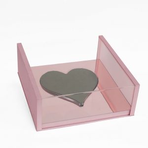 1141A Pink Magic Mirror Love Box with Heart Shape in the Middle, comes with liner and foam