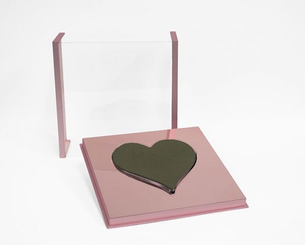 1141A Pink Magic Mirror Love Box with Heart Shape in the Middle, comes with  liner and foam