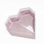 1126APink Clear Lid Pink Diamond Heart Flower Box
