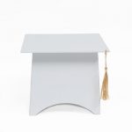 W5270 White Graduation Cap Flower Box
