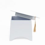 W5270 White Graduation Cap Flower Box