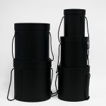 D060Black Set of 5 Black Tall Round Flower Box