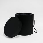 D060Black Set of 5 Black Tall Round Flower Box