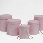 D060Pink Set of 5 Pink Tall Round Flower Box
