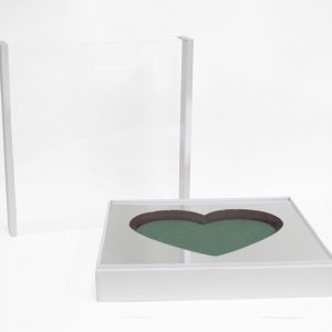 1140A White Large White Magic Mirror Love Box with Heart Shape in the Middle, comes with liner and foam