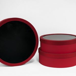 100343 Red Jumbo XL Premium Luxury Round Flower Box Set of 3