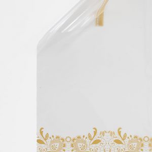 Transparent Elegant Gold Trim Flower Wraps (pack of 20)