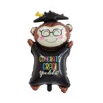 B0653 You Did It ! Happy Monkey Graduation Balloon