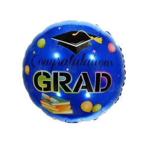 B0959 Round Blue Congratulations Grad Balloon