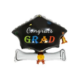 B0965 Congrats Grad Cap and Diploma Balloon
