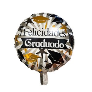 B1064 White Round ” Felicidades Graduado” Balloon