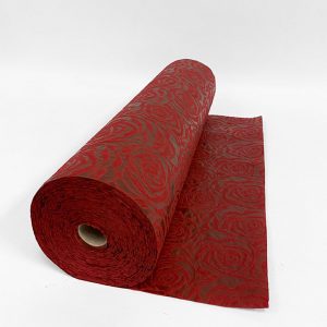 Wine Red Woven Blossom Roses Flower Wraps (30 Meters per Roll)