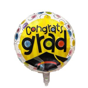 YX252 Round Yellow Congrats Grad Balloon