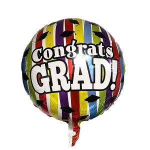 YX253 Striped Congrats Grad! Balloon