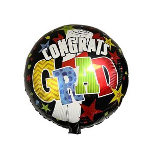 YX255 Round Congrats Grad Diploma and Stars Balloon