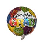 YX256 White Congrats Grad Balloon with colorful Balloon print