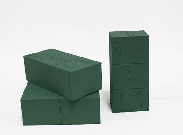 3 Pack Green Wet Floral Foam Bricks, Flower Arrangement Foam Blocks