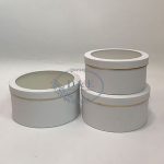 4 Color Options – Round Flower Boxes with Window Set of 3