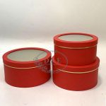 4 Color Options – Round Flower Boxes with Window Set of 3