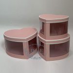 4 Color Options – Heart Shape Flower Boxes with Window Set of 3