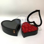 4 Color Options – Heart Shape Flower Boxes With Faux Leather Handle and Lock (Set of 2)