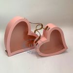 4 Color Options – Heart Shape Flower Boxes With Faux Leather Handle and Lock (Set of 2)