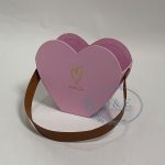 4 Color Options – Heart Shape Small Flower Basket With Faux Leather Handle