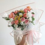 Waterproof Transparent Flower Wrapping Papers with Color Border (20 pcs Per Bag)