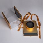 Clear Square Flower Box with Round Container and Drawer Enclosed Comes with Liner