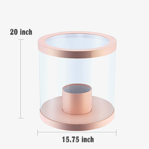 Rose Gold Jumbo XL Clear Round PVC Flower Box with Round Container