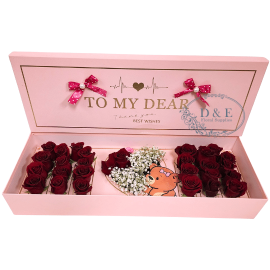 NEW Pink Rectangular Love Mom Flower Box With Liners and Foams