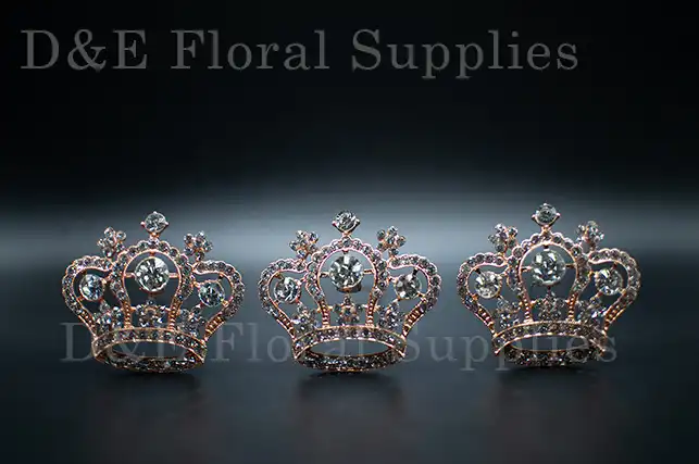 2.25 inches Diamond Crown Flower Brooch Pins pack of 3
