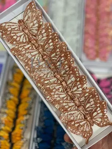Bronze Glitter Butterflies For Floral Arrangement Decorations