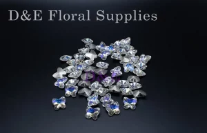 10mm x 9mm Blue Glass Crystal Butterflies Pack of 50pcs