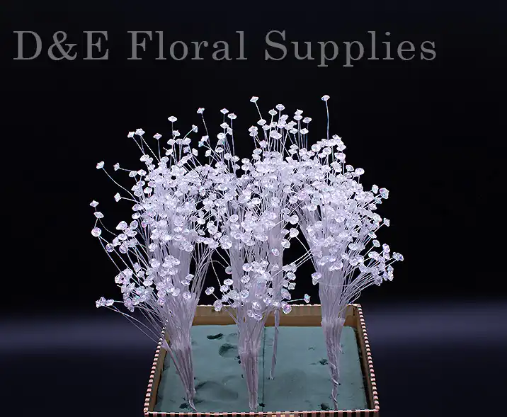 Pack of 12 Bunches of Acrylic Crystal Bouquets for Wedding Bouquets and Corsages Decoration