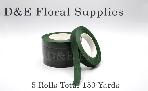 Pack of 5 0.5 Inch By 30 Yards Floral Tapes For Bouquets Stem Wrap Decoration
