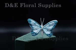 Glittered White Floral Decorative Butterfly
