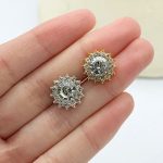 Golden 2 Inches Long Multiple Crystal Diamond Flower Pins Pack of 24pcs