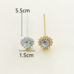 Golden 2 Inches Long Multiple Crystal Diamond Flower Pins Pack of 24pcs