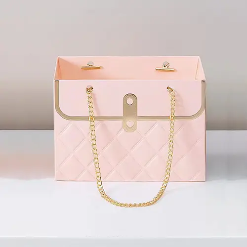 Mini Pink Bags with Gold Chain (Pack of 4pcs)