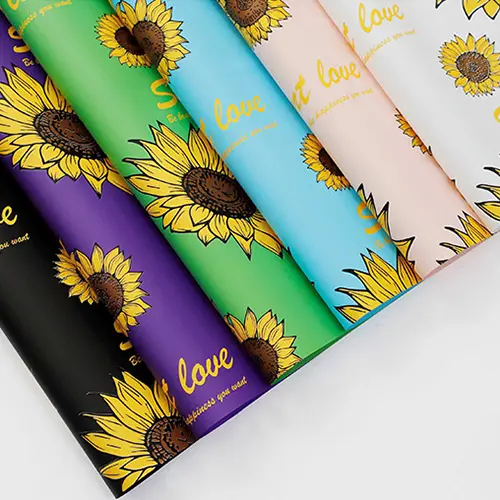 Sunflowers Plastic Waterproof Flower Wrapping Papers (Pack of 20pcs)